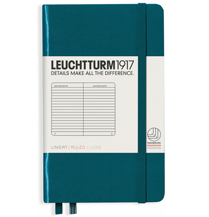 Записная книжка Leuchtturm «Pocket» A6 в линейку тихоокеанский зеленый 187 стр.