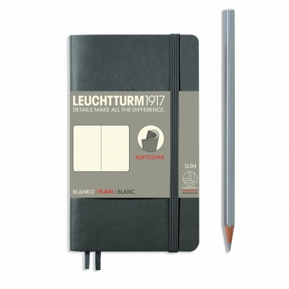 Записная книжка Leuchtturm «Pocket» A6 нелинованная глубокий серый 123 стр.