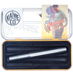 Перьевая ручка Kaweco Al Sport серебряный корпус в алюминиевом корпусе с синим картриджем, подарочная упаковка