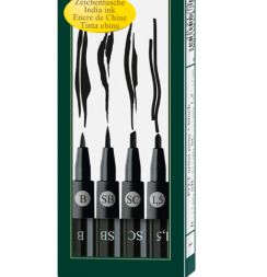 Набор брашпенов и маркеров "Черный" Faber-Castell Pitt Artist Pen 4 штуки