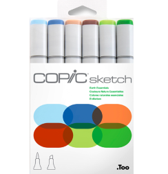 Набор маркеров COPIC SKETCH 6 Earth Essentials с кистью (ландшафт)