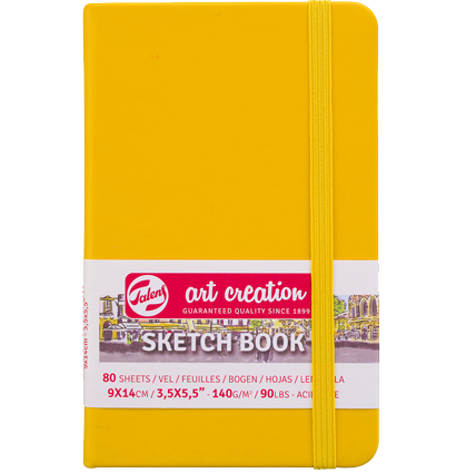 Скетчбук жёлтый для зарисовок Art Creation Sketchbook Royal Talens с резинкой А6 / 80 листов / 140 гм