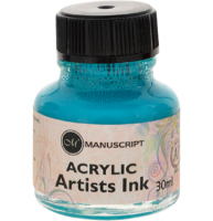 Тушь бирюзовая художественная Manuscript Acrylic Inc во флаконе 30 мл