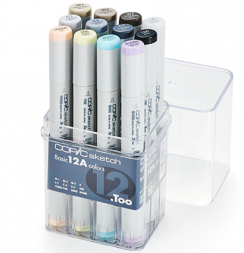 Набор маркеров COPIC SKETCH 12 A Basic Colors с кистью (базовые)
