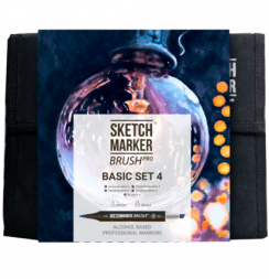 Набор 36 маркеров Sketchmarker Brush Pro "Базовый 4" в пенале