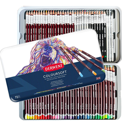 Набор цветных карандашей Coloursoft Derwent 72 Ultra в фирменном пенале