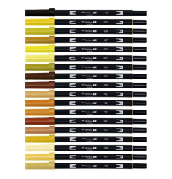 Набор брашпенов Tombow ABT Dual Brush Pen 18 Earth (желто-коричневые)
