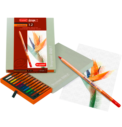 Цветные карандаши Colour Design Bruynzeel набор 12 цветов в выдвижном кейсе