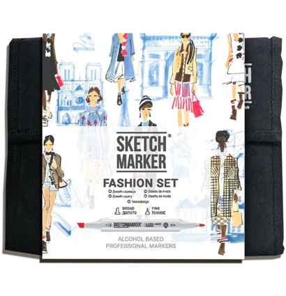 Набор маркеров Скетчмаркер / Sketchmarker "Fashion Sketching - Дизайн одежды" 36 цветов в сумке