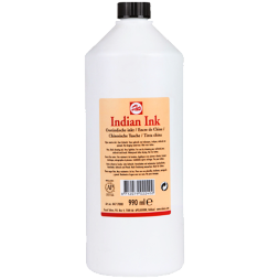 Тушь художественная черная "Индийские чернила" Indian Ink Royal Talens во флаконе 900 мл