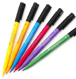 Набор брашпенов "Базовый" Faber-Castell Pitt Artist Pen Brush 6 цветов
