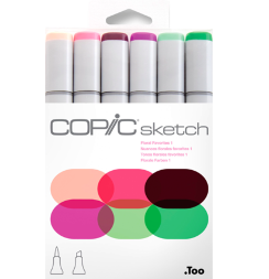 Набор маркеров COPIC SKETCH 6 Floral Favorites с кистью (цветы)