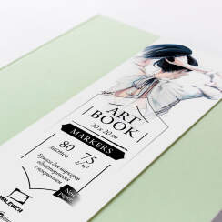 Скетчбук для маркеров Малевичъ "Fashion" мятный с пропиткой квадратный 15х15 см / 80 листов / 75 гм