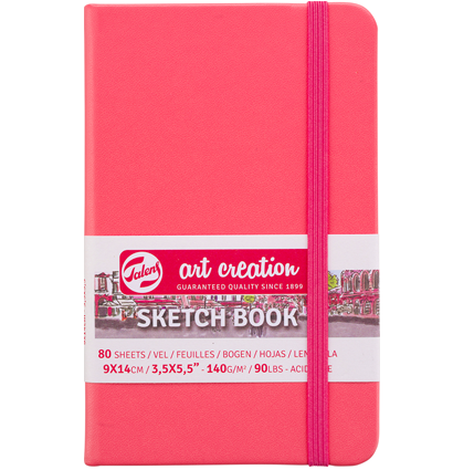 Скетчбук коралловый для зарисовок Art Creation Sketchbook Royal Talens с резинкой А6 / 80 листов / 140 гм