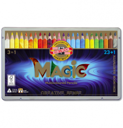 Набор толстых цветных карандашей Koh-I-Noor Magic 24 цвета в пенале