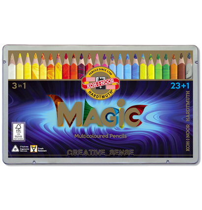 Набор толстых цветных карандашей Koh-I-Noor Magic 24 цвета в пенале