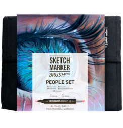 Набор 36 маркеров Sketchmarker Brush Pro "Люди" в пенале