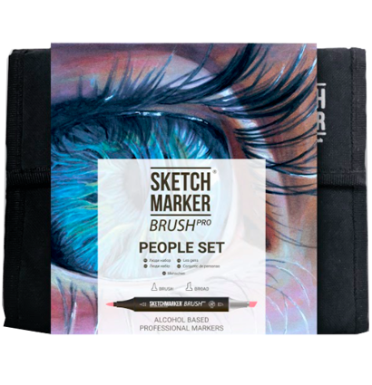 Набор маркеров Sketchmarker Brush / Скетчмаркер Браш "Люди" 24 цвета в сумке