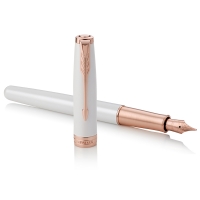 Ручка перьевая Parker Sonnet Pearl White Lacquer PGT черная 0,8 мм в подарочной упаковке