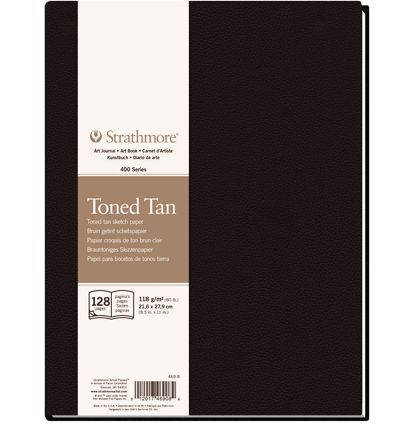Скетчбук Strathmore Art Book Tan с коричневой бумагой 21.6 х 27.9 см / 64 листа / 118 гм