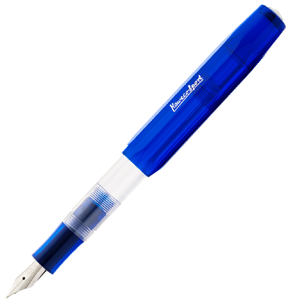 Перьевая ручка Kaweco Ice Sport в синем прозрачном корпусе с синим картриджем