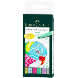 Набор брашпенов "Пастельные цвета" Faber-Castell Pitt Artist Pen Brush 6 цветов