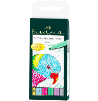 Набор брашпенов "Пастельные цвета" Faber-Castell Pitt Artist Pen Brush 6 цветов