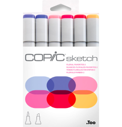 Набор маркеров COPIC SKETCH 6 Floral Favorites 2 с кистью (цветы)