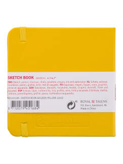 Скетчбук жёлтый квадратный Art Creation Sketchbook Royal Talens с резинкой 12х12 см / 80 листов / 140 гм
