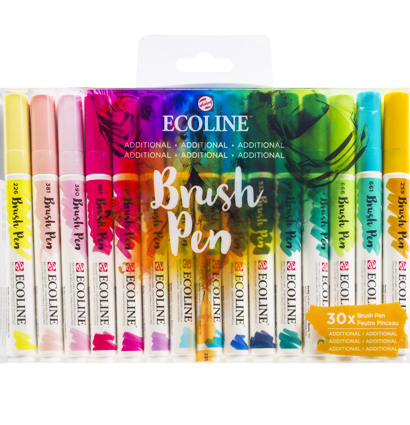 Акварельные маркеры Ecoline Brush Pen в наборе 30 цветов "Дополнительные"