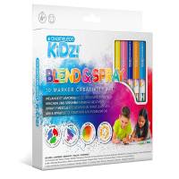 Набор для творчества Chameleon "Смешивание и спрей" 10 цветов маркеров, 6 раскрасок, 2 трафарета, аэрограф