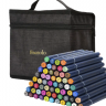 Набор маркеров для скетчинга Finenolo 60 цветов с пером-кистью в сумке-пенале