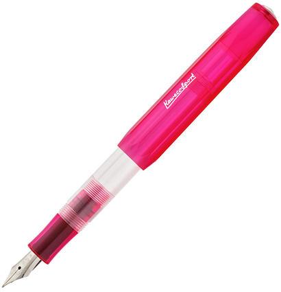 Перьевая ручка Kaweco Ice Sport в розовом прозрачном корпусе с синим картриджем