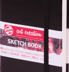 Скетчбук черный для зарисовок Art Creation Sketchbook Royal Talens с резинкой А6 / 80 листов / 140 гм