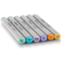 Набор маркеров COPIC SKETCH 6 Pale Pastels с кистью (пастельные)