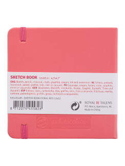 Скетчбук коралловый квадратный Art Creation Sketchbook Royal Talens с резинкой 12х12 см / 80 листов / 140 гм