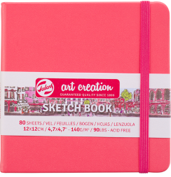 Скетчбук коралловый квадратный Art Creation Sketchbook Royal Talens с резинкой 12х12 см / 80 листов / 140 гм