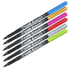 Набор маркеров для черной бумаги Centropen Shine4Black 6 цветов металлик