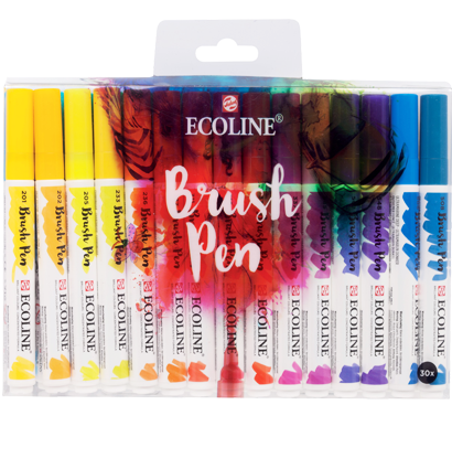 Акварельные маркеры Ecoline Brush Pen в наборе 30 цветов "Базовый"