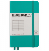 Записная книжка Leuchtturm «Pocket» A6 в линейку изумрудная 187 стр.