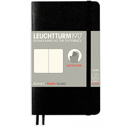 Записная книжка Leuchtturm «Pocket» A6 нелинованная черная 123 стр.