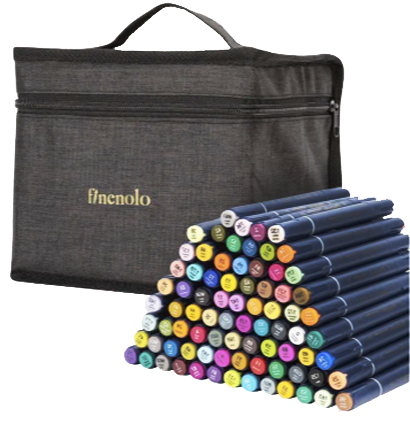 Набор маркеров для скетчинга Finenolo 80 цветов с пером-кистью в сумке-пенале