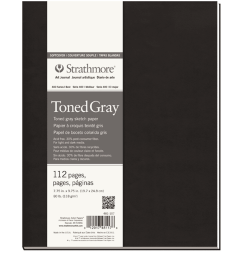 Скетчбук Strathmore Art Journal Gray с серой бумагой 20 х 24.6 см / 56 листов / 118 гм