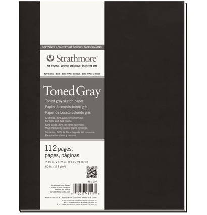 Скетчбук Strathmore Art Journal Gray с серой бумагой 20 х 24.6 см / 56 листов / 118 гм