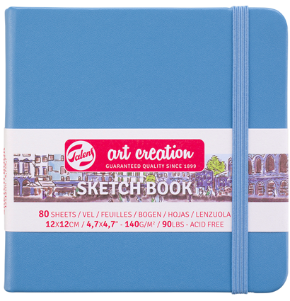 Скетчбук голубой квадратный Art Creation Sketchbook Royal Talens с резинкой 12х12 см / 80 листов / 140 гм
