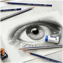 Набор чернографитных карандашей Faber-Castell Goldfaber 6 штук с ластиком и точилкой