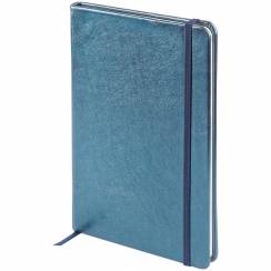 Записная книжка голубая из натуральной кожи Cuirise ClaireFontaine в линейку А5 / 72 листа / 90 гм