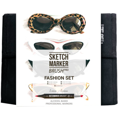 Набор маркеров Sketchmarker Brush / Скетчмаркер Браш "Мода" 24 цвета в сумке
