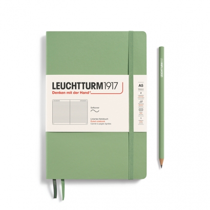 Записная книжка Leuchtturm «Medium» A5 в линейку пастельный зеленый 123 стр.