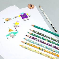 Набор цветных карандашей MILAN Happy Bots 6 цветов